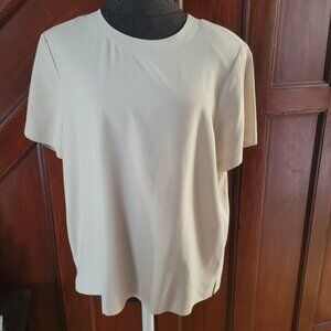 Orvis Womens Beige Silk Short Sleeve Top Size L